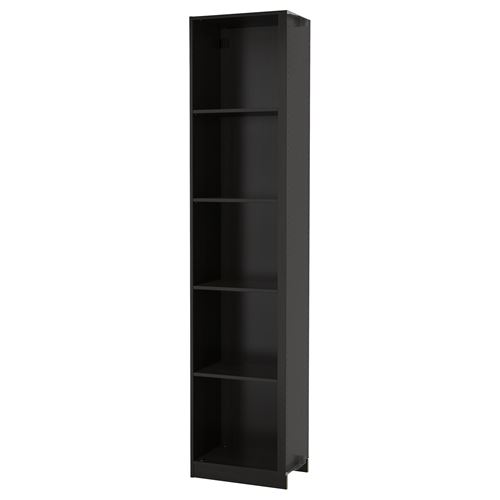 PAX, add-on corner unit with 4 shelves, blackbrown, 53x35x236 cm