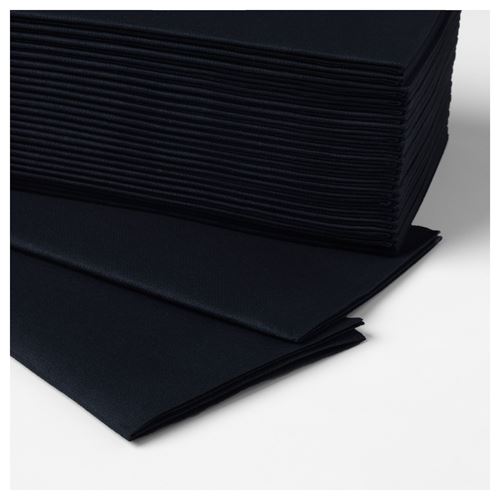MOTTAGA, paper napkin, black, 38x38 cm