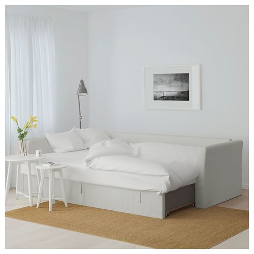 HOLMSUND, bazalı yataklı köşe kanepe, orrsta açık beyaz-gri