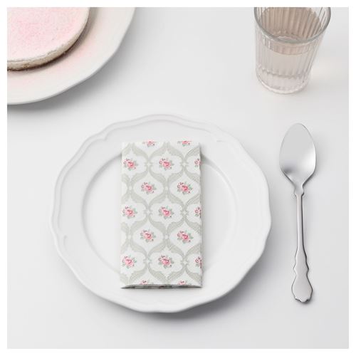 FÖRVANTAD, paper napkin, flower patterned, 33x33 cm