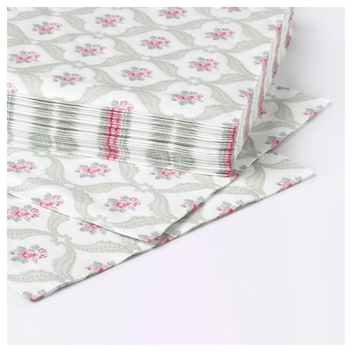 FÖRVANTAD, paper napkin, flower patterned, 33x33 cm
