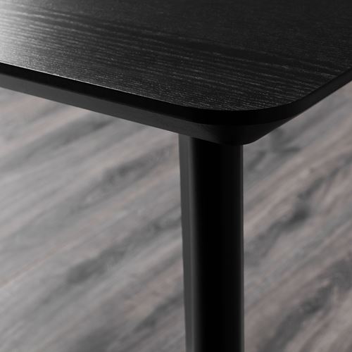 LISABO/IDOLF, mutfak masası takımı, siyah, 4 sandalyeli