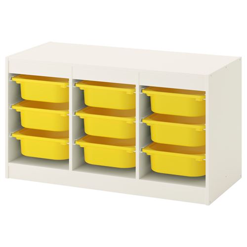TROFAST, storage-unit, white/yellow, 99x44x56 cm
