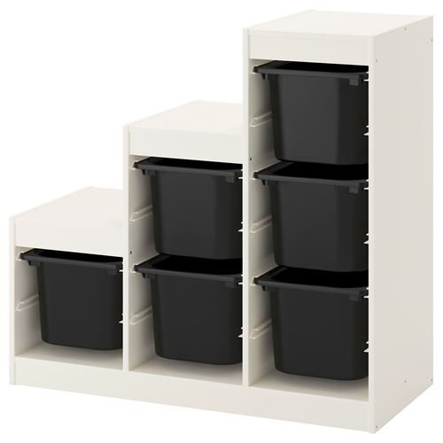 TROFAST, storage-unit, white/black, 99x44x94 cm