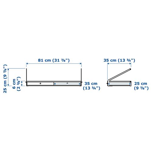 SVALNAS çekmeceli duvar rafı bambu 81x35 cm IKEA Kitaplıklar ve Raflar