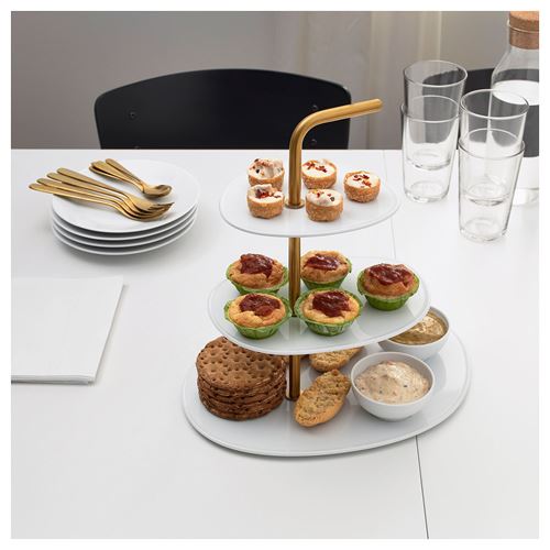 FÖRADLA 3 katlı servis standı beyazpirinç rengi IKEA Yemek Odaları