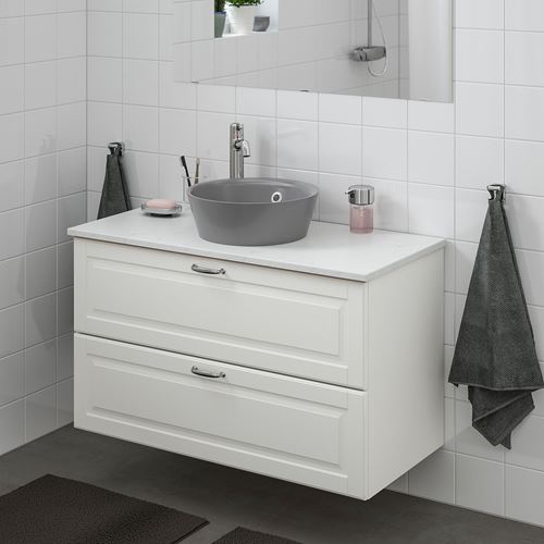 GODMORGON/TOLKEN/KATTEVIK, lavabo dolabı, beyaz, 102x49x75 cm