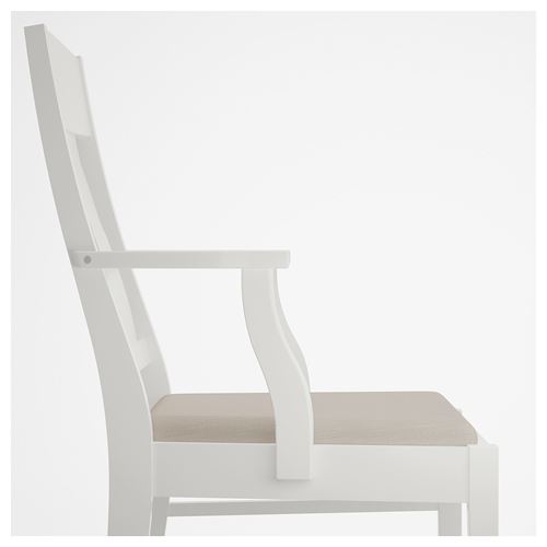INGATORP, kolçaklı sandalye, beyaz-nordvalla bej