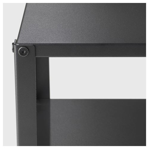 KNARREVIK, bedside table, black, 37x28 cm