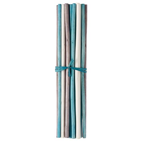 SALTIG, decoration stick, white/turquoise, 35 cm