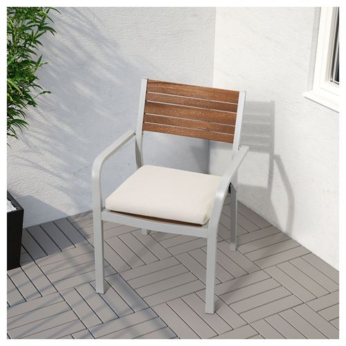 SJALLAND chair with armrests light brown IKEA Outdoor