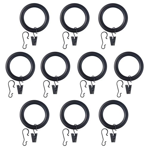 PORTION perde halkası seti siyah 47 mm IKEA Ev Tekstili