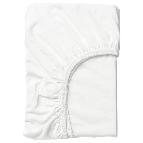 LEN, fitted sheet, white, 70x160 cm