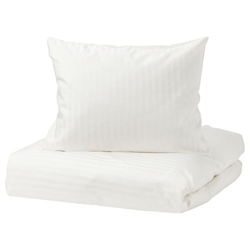NATTJASMIN, double quilt cover and 2 pillowcases, white, 240x220/50x60 cm