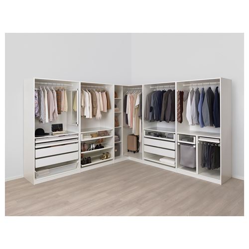 PAX corner wardrobe white 310/310x201 cm | IKEA Bedroom