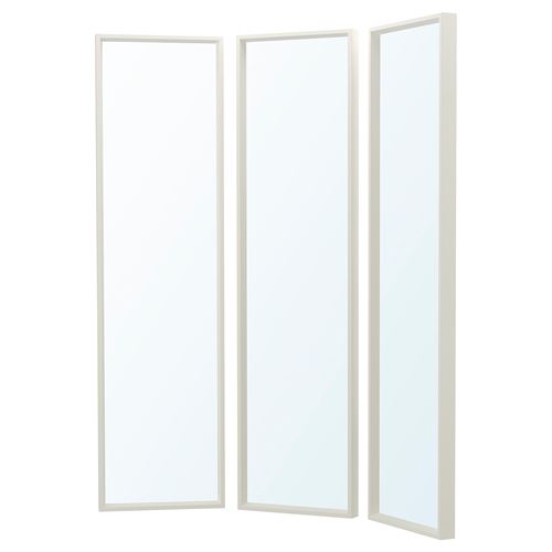 NISSEDAL, mirror combination, white, 130x150 cm