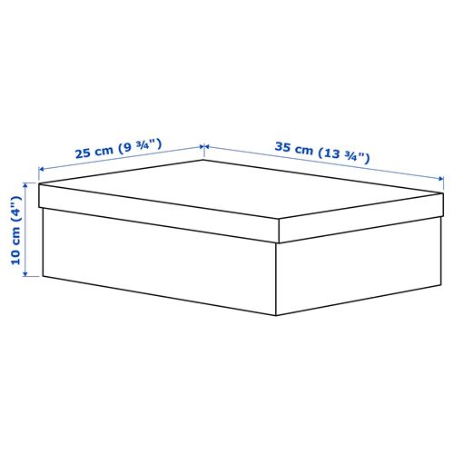 TJENA, kapaklı kutu, beyaz, 25x35x10 cm