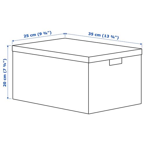 TJENA, kapaklı kutu, siyah, 25x35x20 cm
