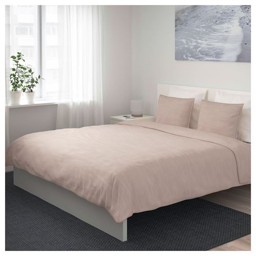SKOGSALM çift kişilik nevresim takımı pembe 240x220/50x60 cm IKEA