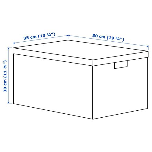 TJENA, kapaklı kutu, siyah, 50x35x30 cm