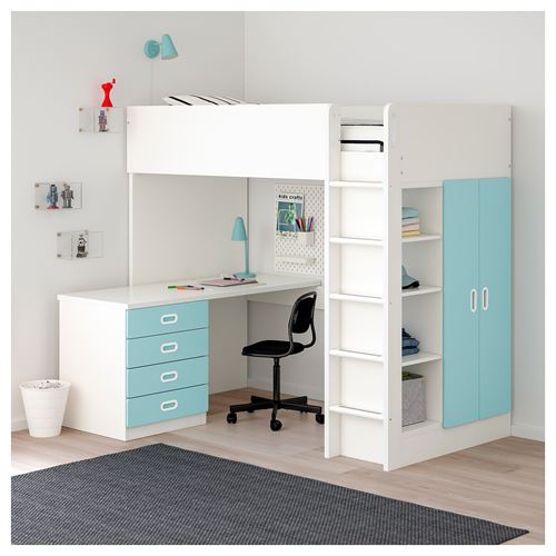 STUVA/FRITIDS ranza beyazaçık mavi 207x99x182 cm IKEA