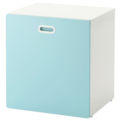 STUVA/FRITIDS, tekerlekli oyuncak kutusu, beyaz-açık mavi, 60x50x64 cm