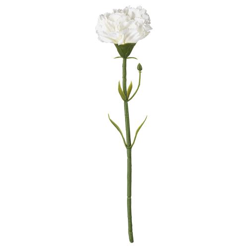 SMYCKA, artificial flower, carnation/white, 30 cm