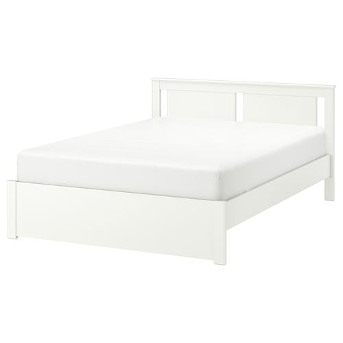 SONGESAND/LURÖY, double bed, white, 140x200 cm