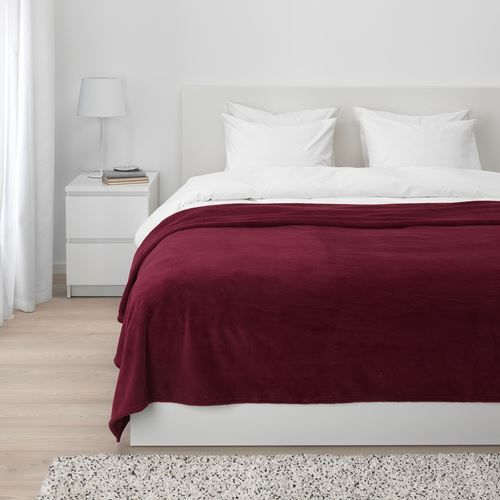TRATTVIVA, çift kişilik yatak örtüsü, koyu kırmızı, 230x250 cm