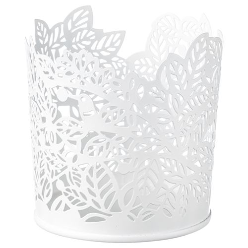 SAMVERKA, tealight holder, white, 8 cm