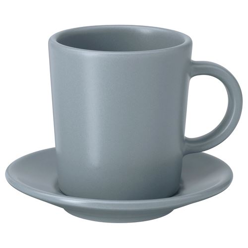 DINERA espresso fincan ve tabağı, grimavi