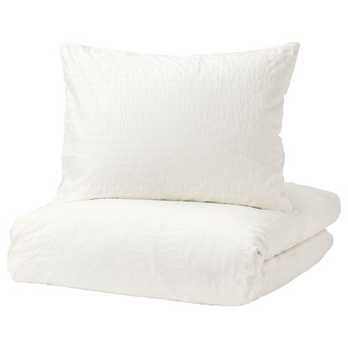 OFELIA, single quilt cover and pillowcase, white, 150x200/50x60 cm