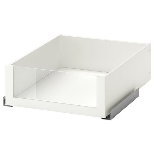 KOMPLEMENT, cam panelli çekmece, beyaz, 50x58 cm