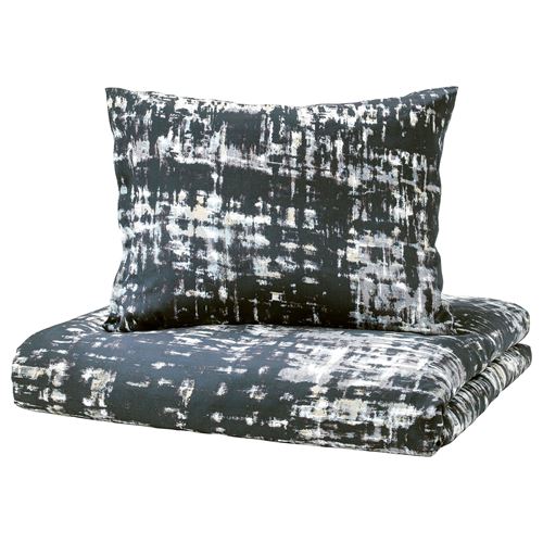 SKOGSLÖNN çift kişilik nevresim takımı siyahçok renkli 240x220/50x60