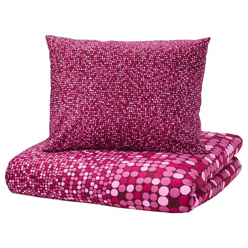 SMÖRBOLL çift kişilik nevresim takımı koyu pembe 240x220/50x60 cm