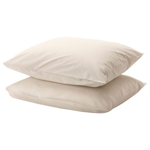 DVALA, pillowcase, beige, 50x60 cm