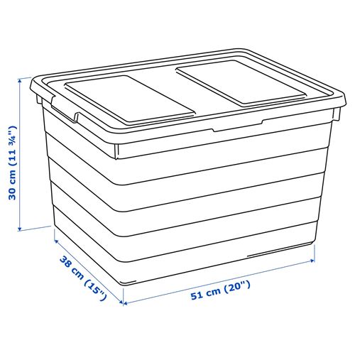 SOCKERBIT, kapaklı kutu, pembe, 38x51x30 cm