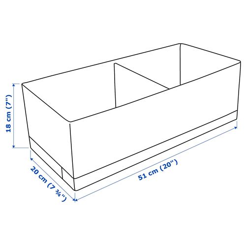 STUK, bölmeli kutu, beyaz, 20x51x18 cm