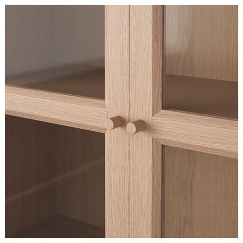 BILLY/OXBERG, bookcase, white stained oak veneer, 160x202x30 cm