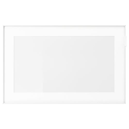 GLASSVIK, kapak/çekmece ön paneli, beyaz saydam cam, 60x38 cm
