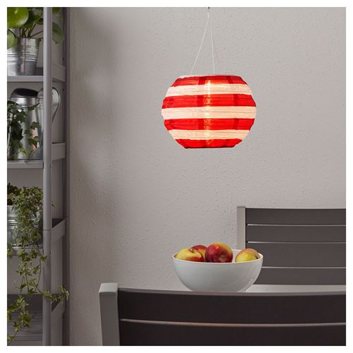 SOLVINDEN sarkıt lamba çizgili kırmızıbeyaz 22 cm IKEA