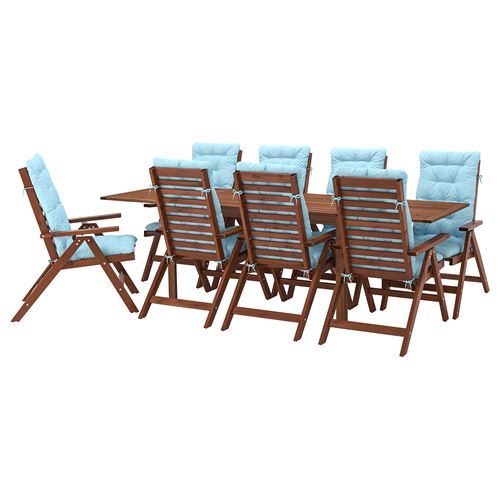 APPLARÖ kanatlı yemek masası ve ayarlanabilir sandalye seti kahverengi