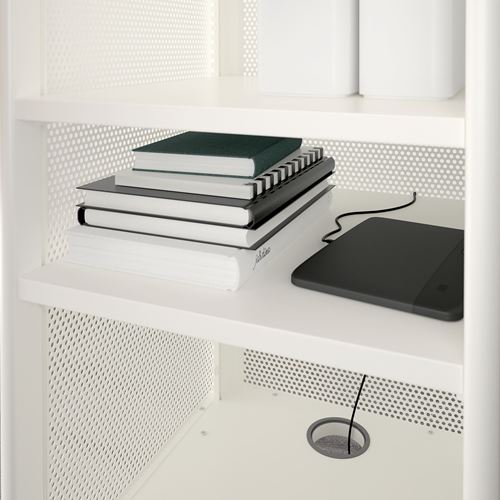 BEKANT, kilitli ofis dolabı, beyaz, 41x101 cm