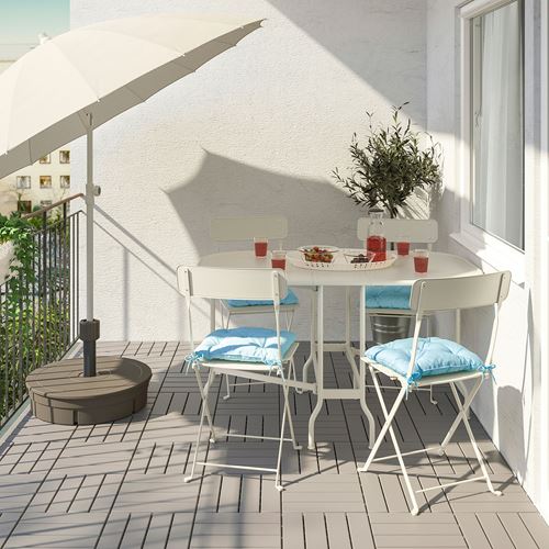 SALTHOLMEN katlanabilir masa ve sandalye seti bej 24x77x130x74 cm