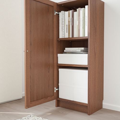 BILLY/OXBERG, bookcase, ash veneer, 40x30x106 cm