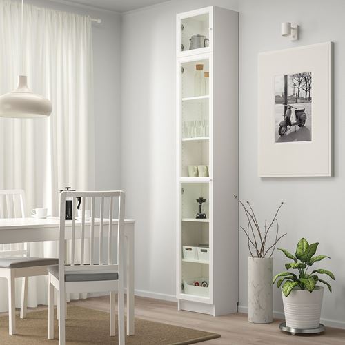 BILLY/OXBERG, bookcase, white, 40x237x30 cm