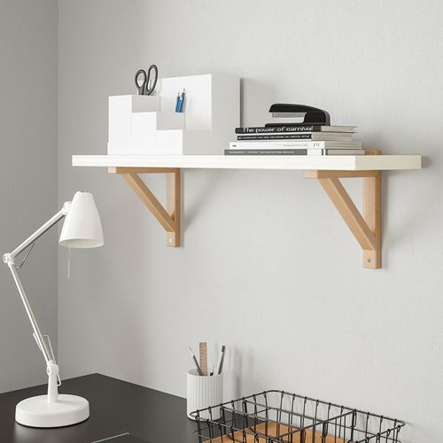 BERGSHULT/EKBY VALTER duvar rafı ve raf ayağı beyazhuş 80x22 cm IKEA
