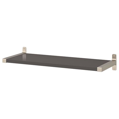 BERGSHULT/GRANHULT, wall shelf, dark grey/nickel-plated, 80x30 cm