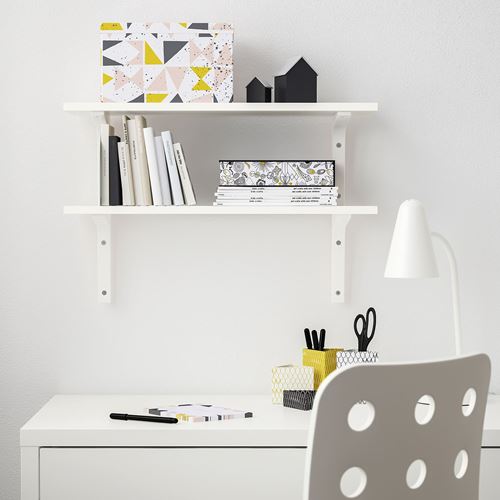 BURHULT/EKBY STÖDIS duvar rafı ve raf ayağı beyaz 59x20 cm IKEA