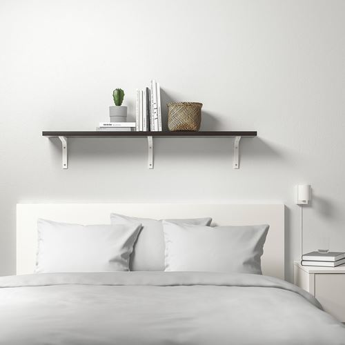 BERGSHULT/EKBY STÖDIS duvar rafı ve raf ayağı vengebeyaz 120x20 cm